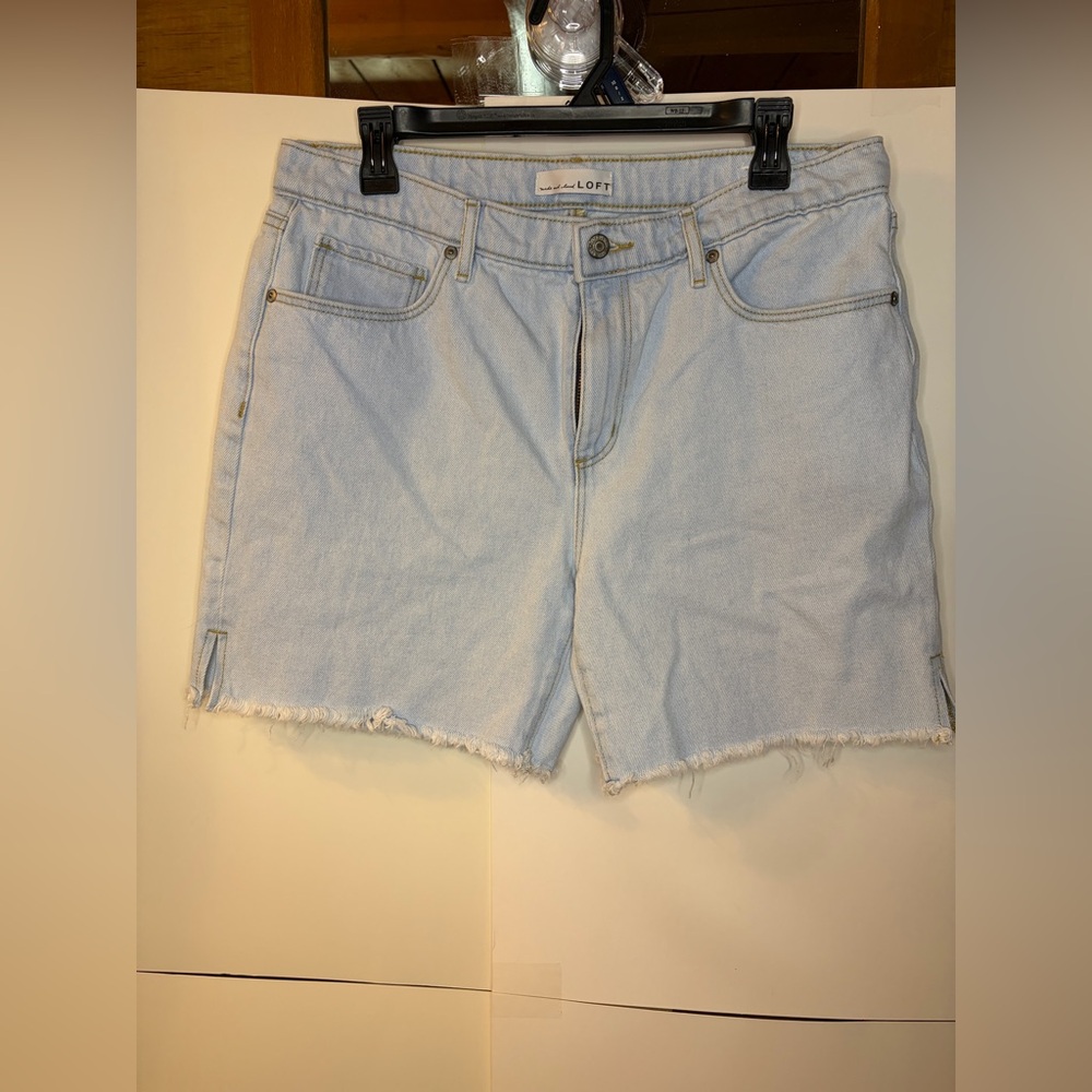 LOFT vintage‎ Soft Blue boyfriend Jean Shorts for Women 100% cotton